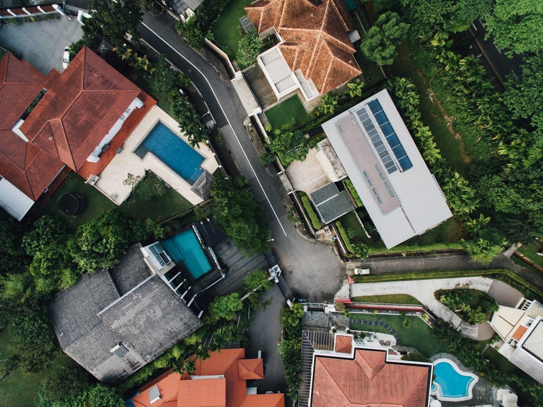 Aerial view of landed homes in District 19, Singapore