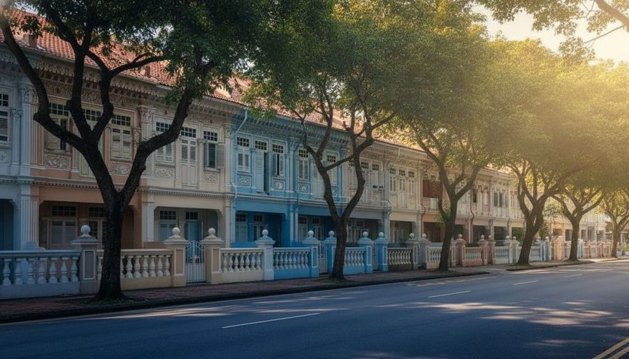 Tree-lined residential street in Serangoon Gardens, District 19